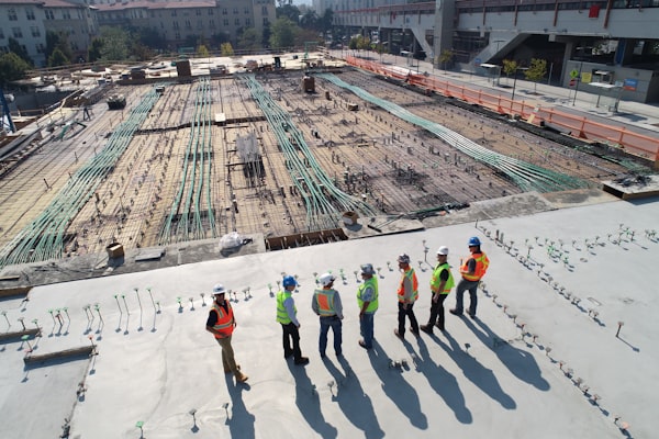 Reinforced concrete frame on site